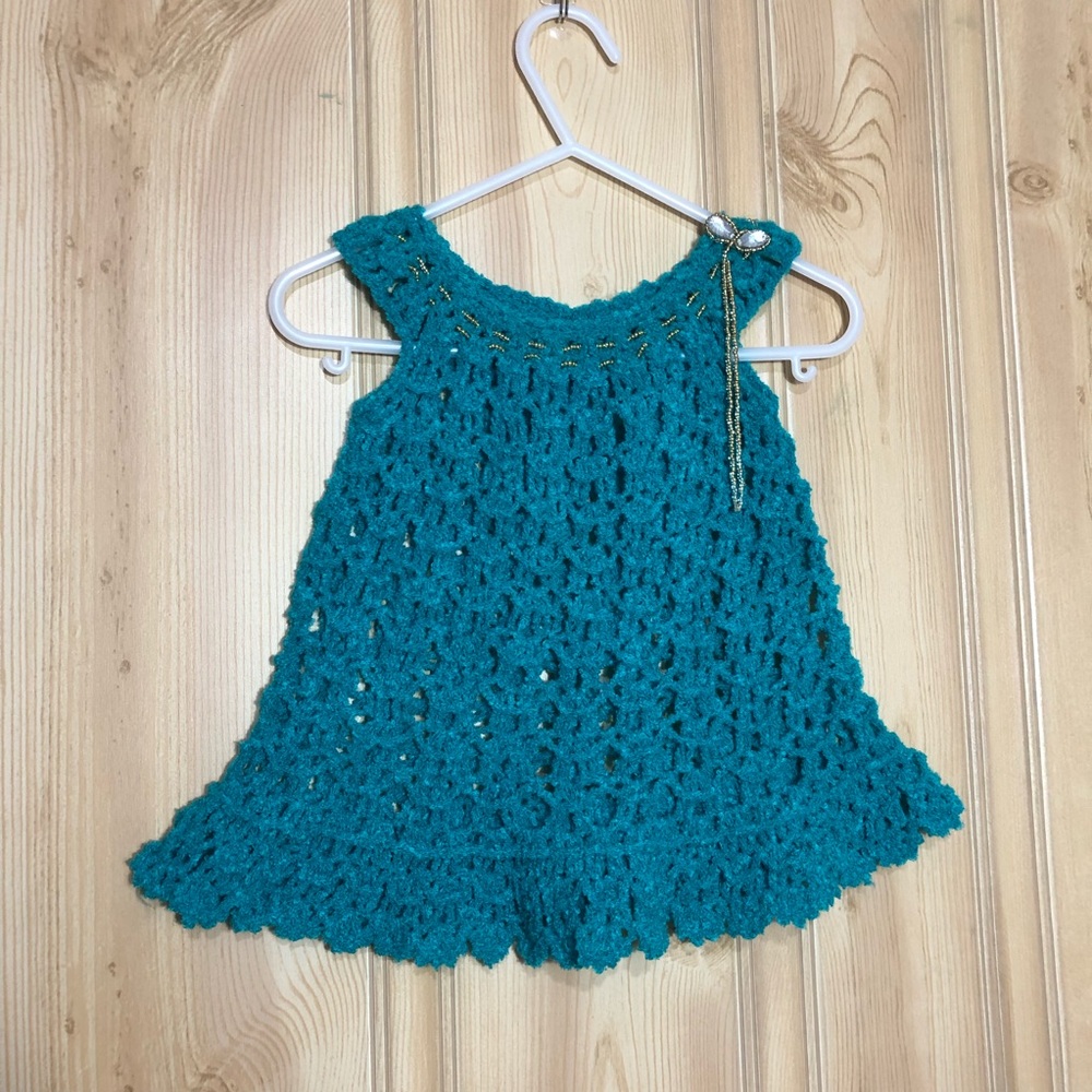 - - Blue dress with golden detail